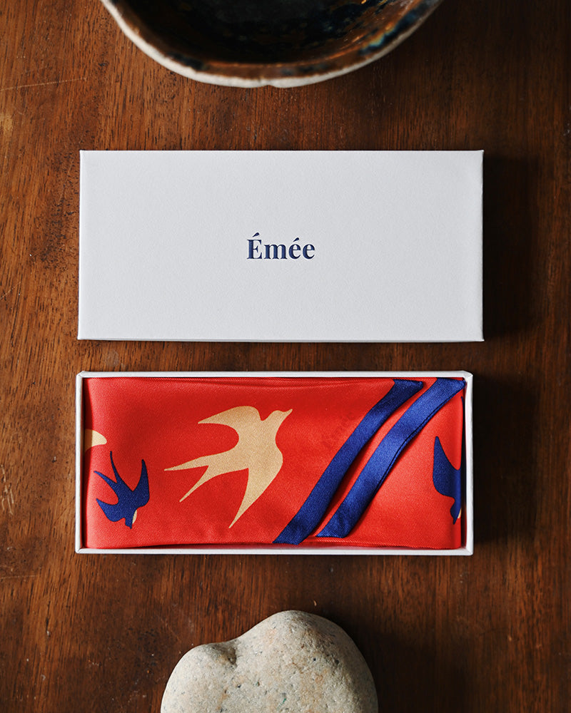 Foulard en soie femme rouge lavalliere en soie rouge silk red 