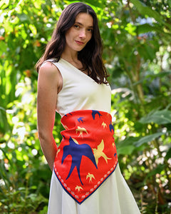 foulard en soie femme rouge carre de soie luxe carre de soie design echarpe en soie
