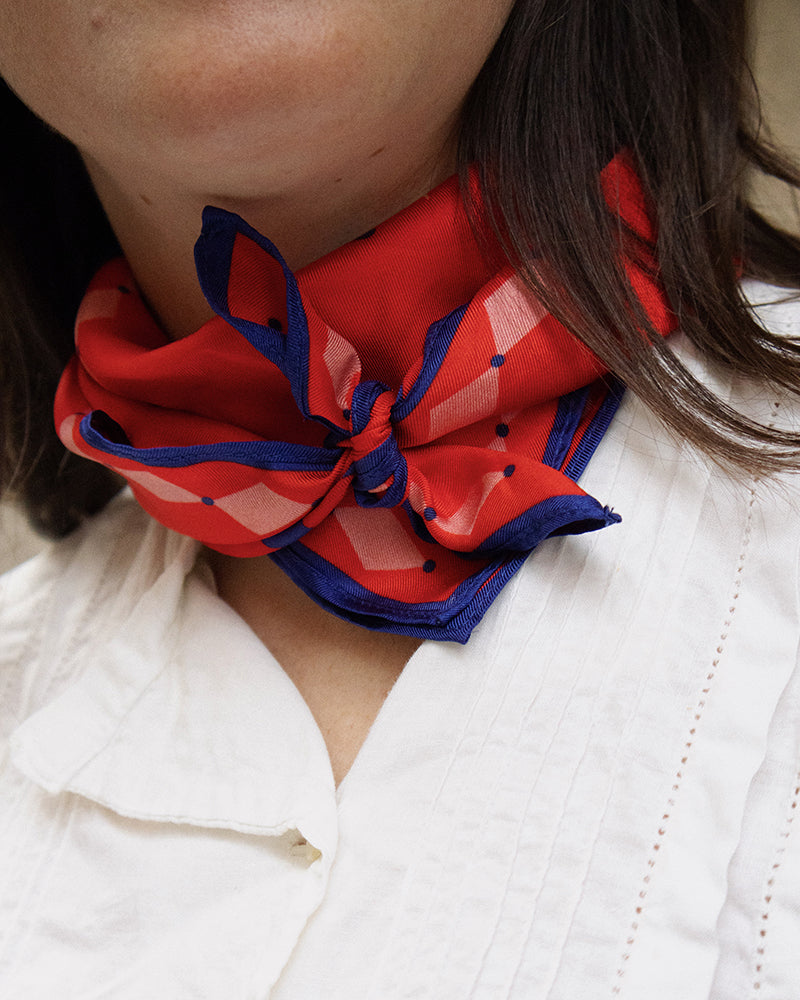 echarpe en soie carre de soie foulard femme rouge